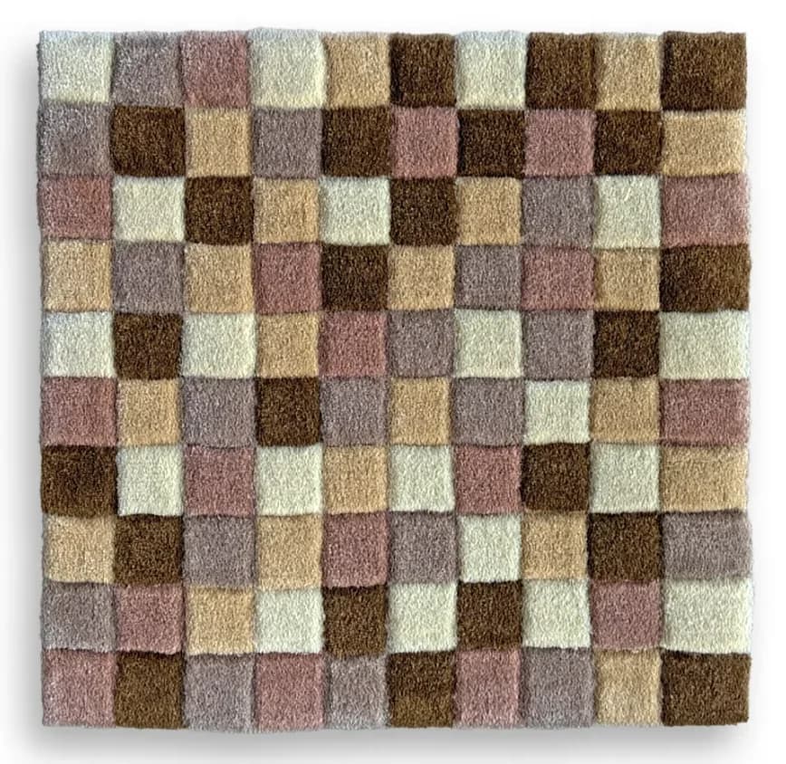 Alfombra tufting de cuadros 60 x 60 cm